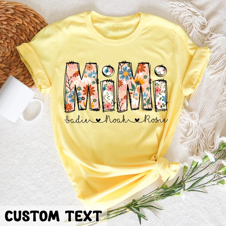 Personalized Grandma Shirt For Mother's Day Gifts, Floral Mimi T-Shirt, Mother's Day Gift for Grandma, Mimi Gifts, Gift For Mom, Mimi Shirt image 3