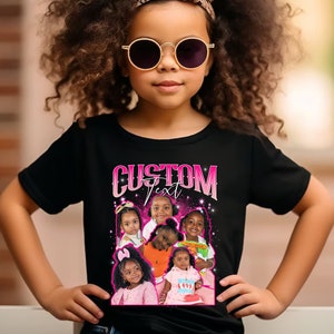 Custom Bootleg Kids Shirt, Custom Photo Vintage Graphic 90s Tshirt, Custom Photo Shirt, Custom Your Own Bootleg Tshirt, Funny Gift For Kids image 3
