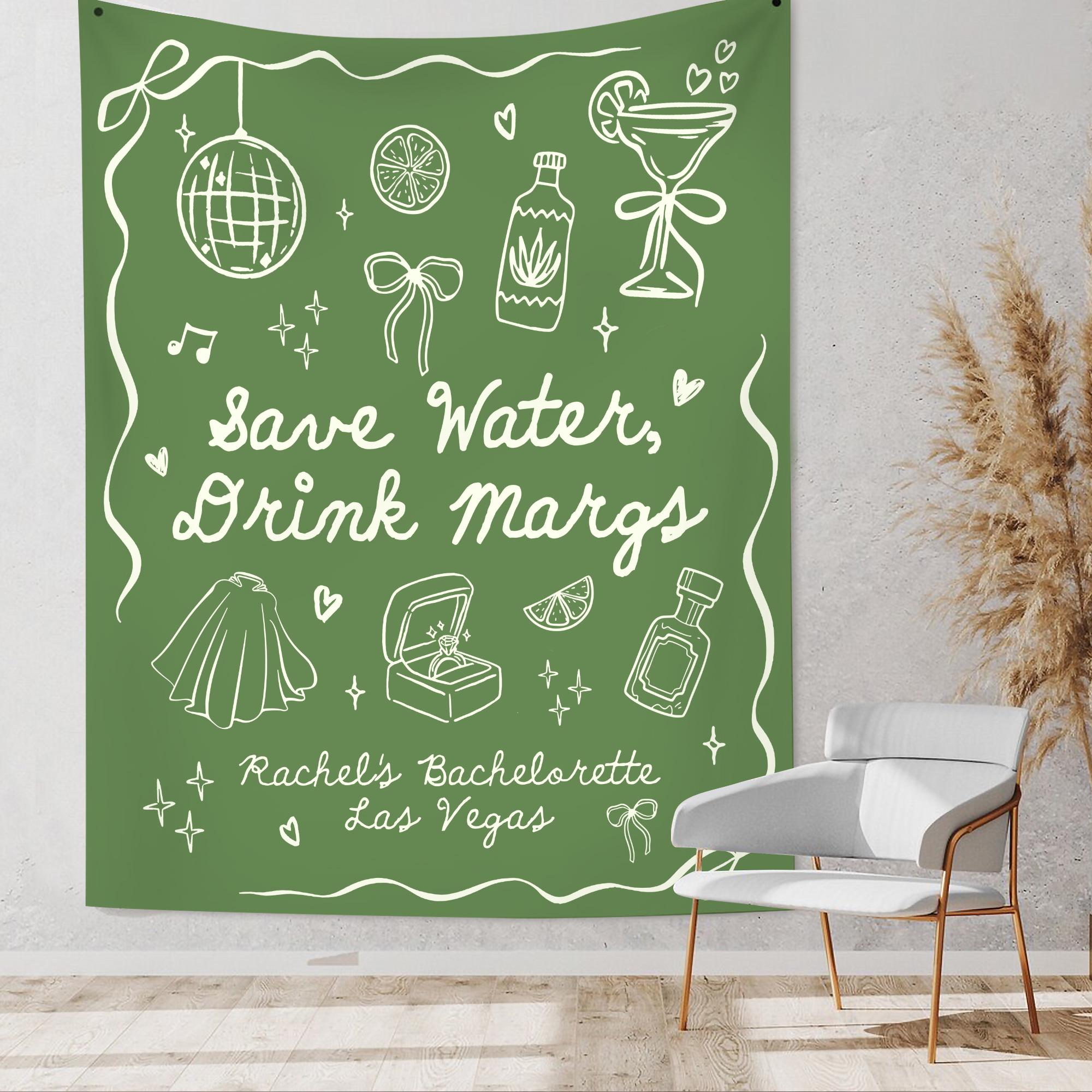 Personalized Margarita Bachelorette Party Tapestry: Custom Location ...