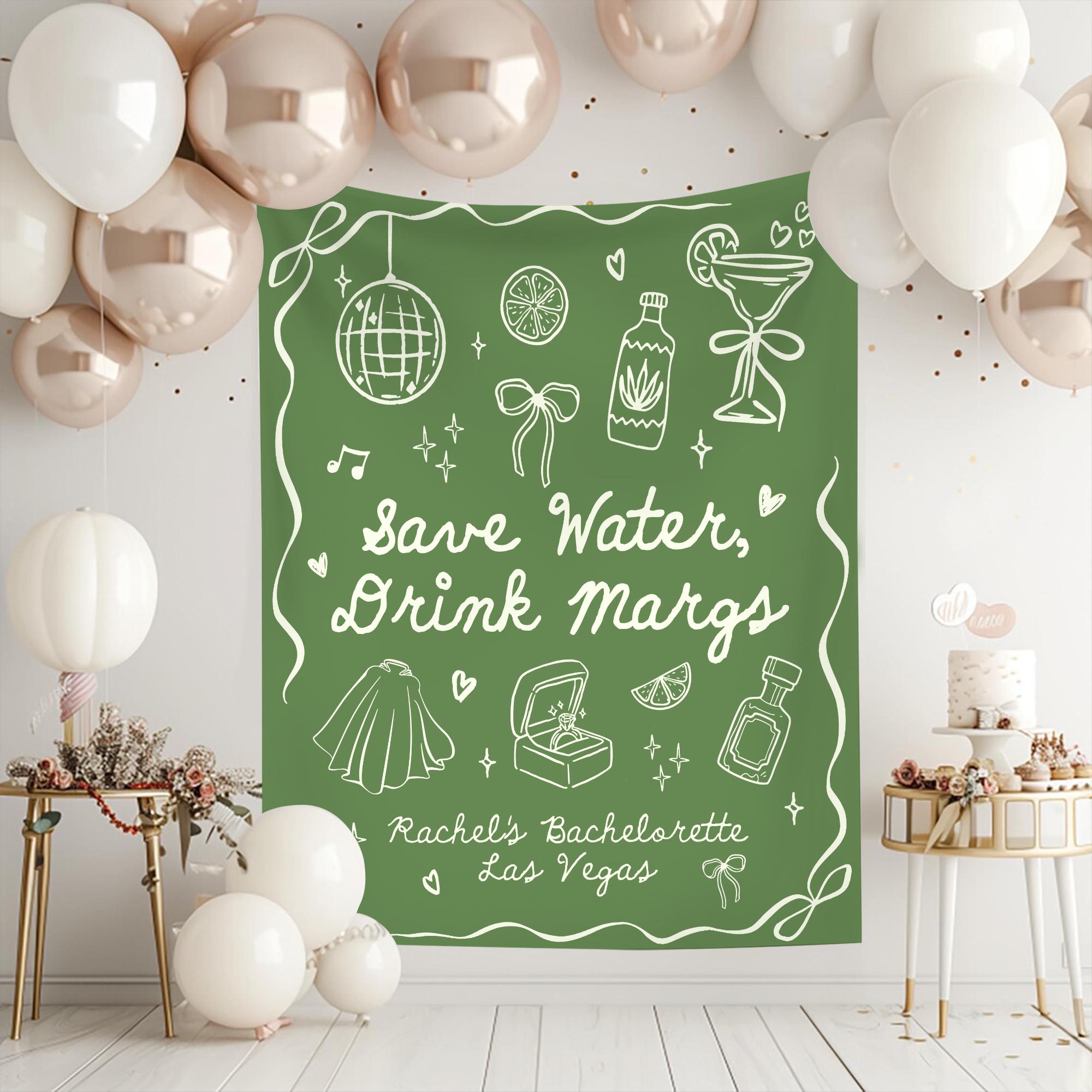 Personalized Margarita Bachelorette Party Tapestry: Custom Location ...