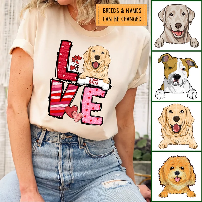 Personalized Dog Valentines Day Shirt Custom Dog Shirt Cute Etsy
