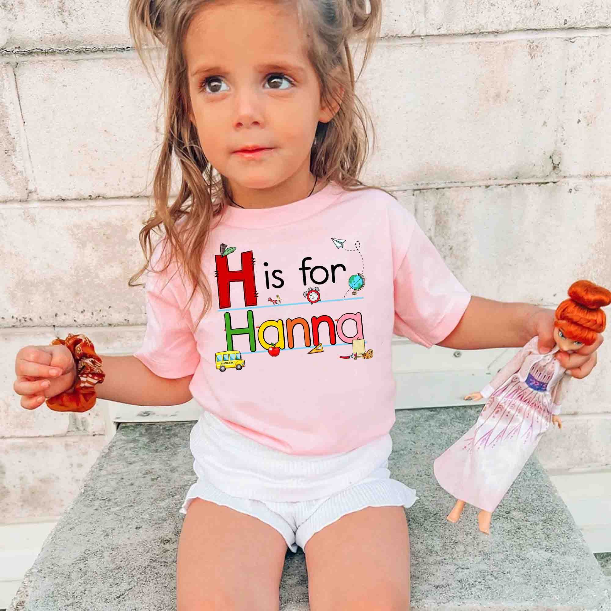 Back To School Shirt, Personalized Kids Shirt, Girls Kindergarten Shirt, Boys  Elementary Shirt, Custom Alphabet Shirt, First Day Of School