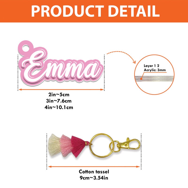 Back To School Kids Gift, Personalized Kids Name Keychain, Backpack Kids Name Tag,  Backpack Name Pencil Keychain, First Day Of School Gifts