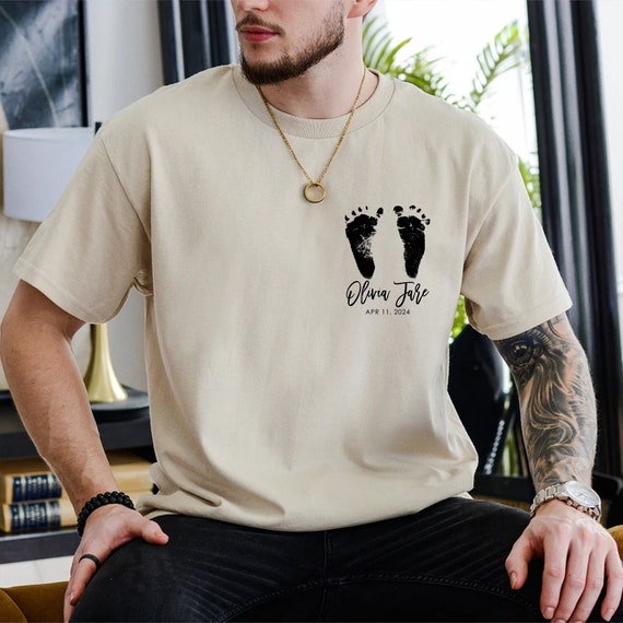 Custom Baby Footprint Shirt: Personalized Dad Birthday Gift
