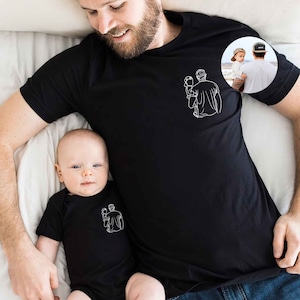 Custom Photo Shirt for Dad and Baby 1st Fathers Day Tshirt Personalized Dad Portrait Shirt Dad and Baby Matching Outfit New Dad Gifts Etsy