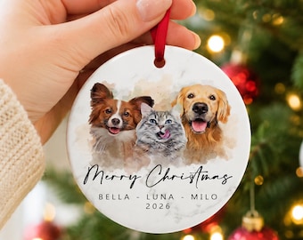 Personalized Pet Christmas Ornament From Photo: Dogs First Christmas Ornament