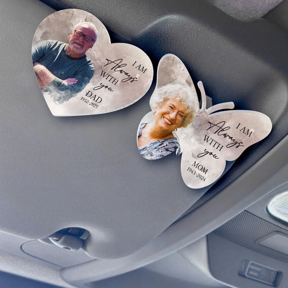 Personalized Memorial Photo Car Visor Clip: Loss of Dad Keepsake