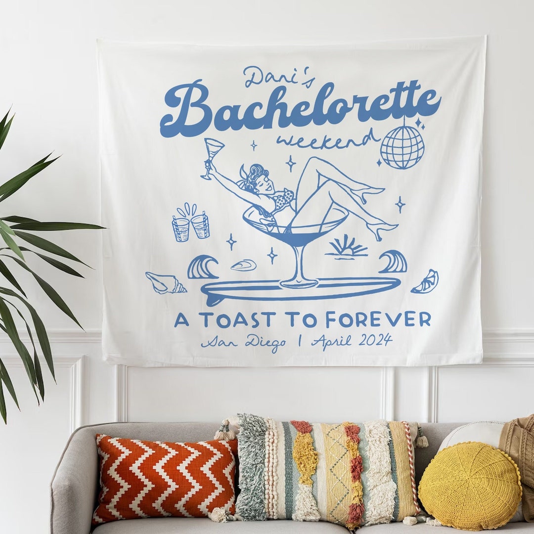 Bachelorette Party Decor,personalized Bachelorette Tapestry, Beach ...