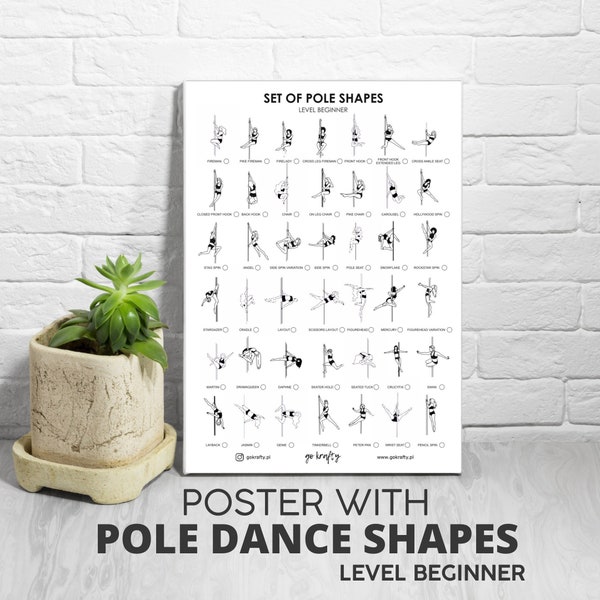 Printable Poster Pole Dance Shapes level beginner