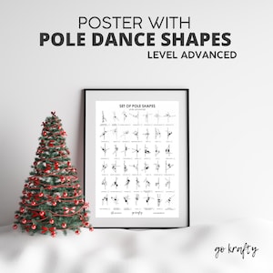 Póster Imprimible Pole Dance Shapes nivel avanzado