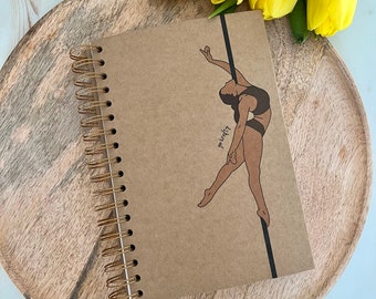 Pole Dance Notebook Eco Paper - 90 Move Shapes with 150 Training Pages