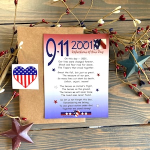 9.11 Magnet Poem, Patriotic Poem Remembering 9.11,  Never Forget 9.11, 9.11 Gift, 9.11 Poem