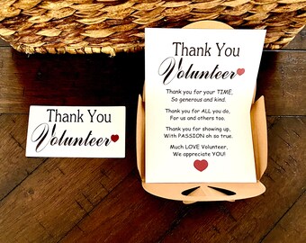 Thank You Volunteer Gift, Gifts Under 10, Volunteer Gifts, Volunteer Appreciation Gifts, Volunteer Recognition, Volunteer Poem Gifts