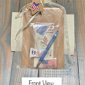 Large Veterans Gift Bag, Veterans Gift, Veterans Day Gift, Thank You Veteran Gift, Patriotic Gift, Magnets, Veterans Magnet, Veterans Card