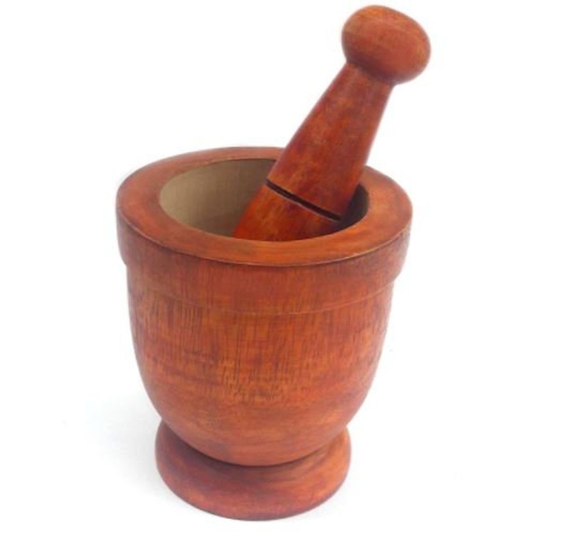 Handmade Mortar And Pestle Made From Natural Mango Wood Etsy