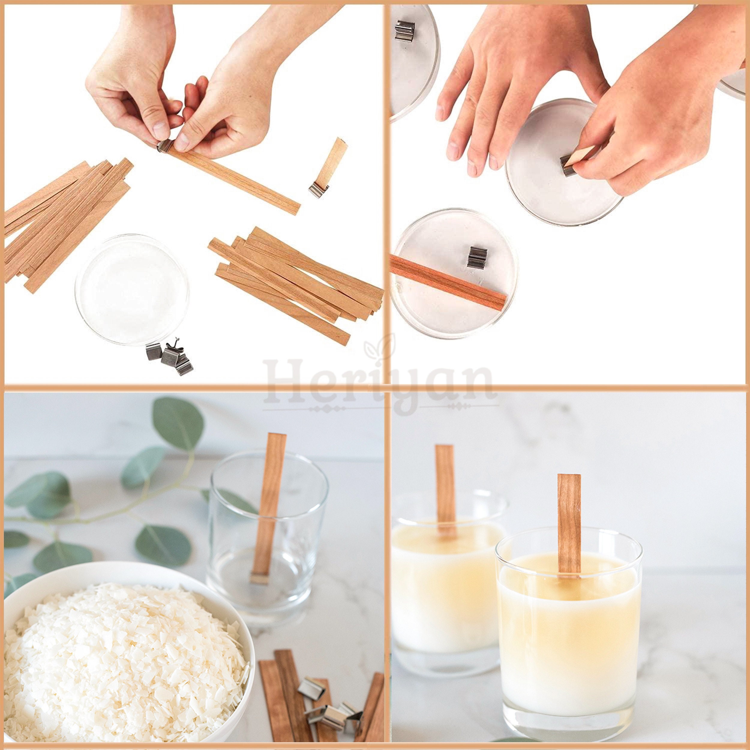 Cross Wooden Wick, Thickness of Wick: 1 Mm 0,03 In, Length 12 Cm 4.72 In,  Beech, Oak, Pine, Mixed Candle Making 