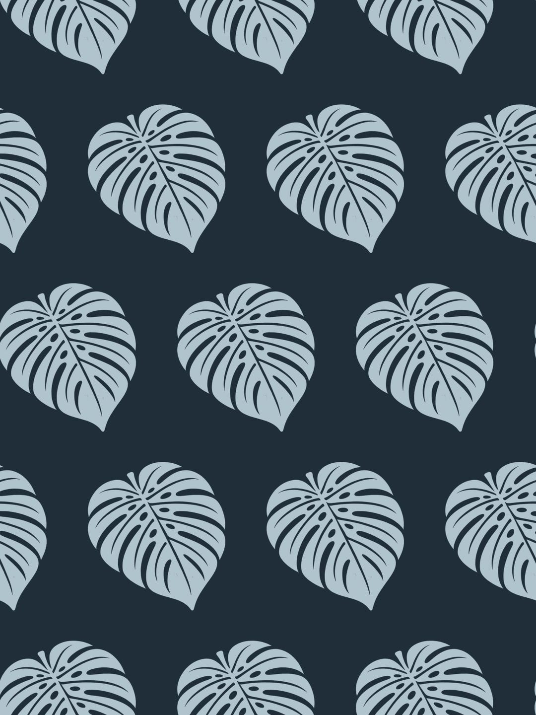 Blue Monstera Leaf Tropical Seamless Pattern | Hawaiian Botanical ...