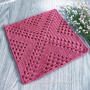 Crochet Modern Easy Granny Square Pattern: Diamond Granny Square Crochet Pattern (PDF Pattern with Photo Tutorial)