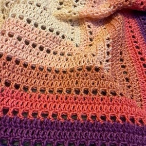 Easy Crochet Blanket Pattern Beginner-Friendly Filet Granny Square Throw: First Steps Baby Blanket (PDF))