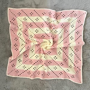 Crochet Baby Blanket Granny Square Simple Easy Filet Design: Bambino Candy Baby Blanket (PDF Pattern)