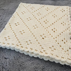 Baby Blanket Crochet Pattern / Easy Square Blanket Crochet Pattern / My Way Baby Blanket with a border Pattern / Filet Crochet Pattern