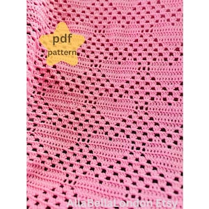 Granny Hearts Crochet Baby Blanket Pattern Amorino Easy Afghan Tutorial (PDF)