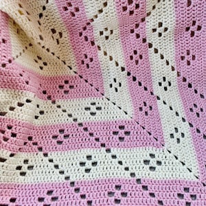 Easy Crochet Blanket Pattern Baby Shower Gift Filet Pattern Design (PDF with Photo Tutorial)