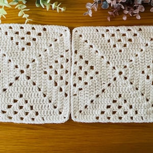 Pomysł na szydełkowy, nowoczesny koc w kwadraty: wzór na kwadratowe półdiamenty w stylu babci (pobierz plik PDF z samouczkiem fotograficznym)