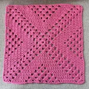 Easy Crochet Afghan Block: Diamond Granny Square Pattern (PDF Pattern with Step-by-Step Photo Tutorial)