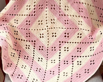 Häkeldeckenmuster, Geschenk zur Babyparty, einfaches Filethäkeldesign (PDF mit Fotoanleitung)