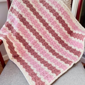 Easy Shell Stitch Baby Blanket Pattern: Waves of Shells Design (PDF Tutorial)