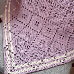 Easy Crochet Baby Blanket Pattern Filet Diamond Square: Sweet Dreams Blanket (PDF)