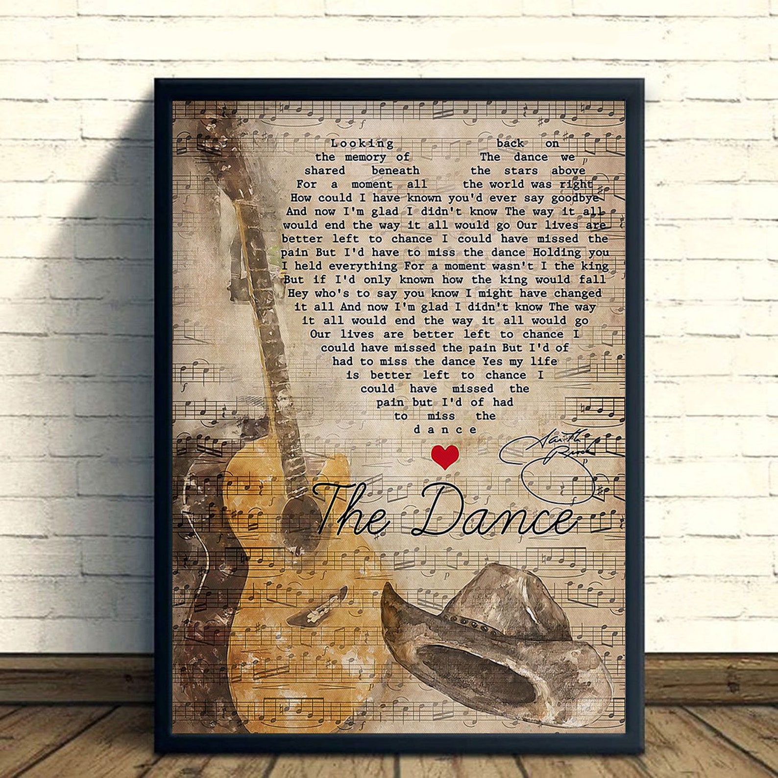 The Dance Lyrics Poster Garth Brooks Lyrics Canvas Poster Etsy
