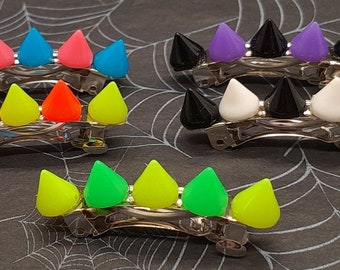 Coloured Spike Barrette Hair Clips