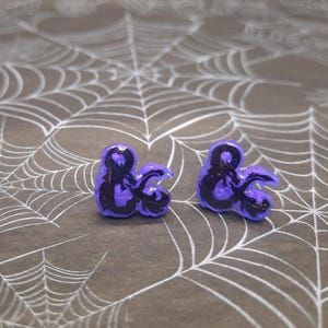 Dungeons & Dragons Inspired Dragon Ampersand Stud Earrings, DnD Dragon Earrings,