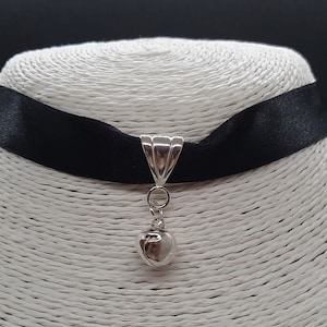 Black Satin Kitty Bell Choker
