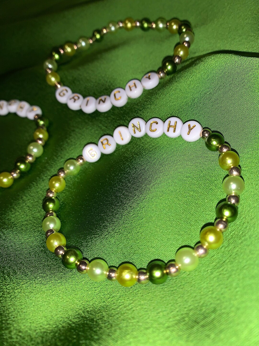 Christmas Bracelets Grinch Novelty Bracelets Boho Chunky Etsy