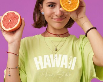 Hawaii Tee Shirt - Aloha State - Summer Vibes - Cute Shirt - Vacation Merch - Holiday Travel - Tropical - Cotton Tee - Gift - Clothing Merch