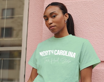 Camiseta de Carolina del Norte: Camisa unisex de algodón Tar Heel State