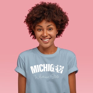 Michigan State Tee, Michigan T-Shirt, Süßes Michigan Shirt, US State Shirt, Süßes US Shirt, Visit Michigan, Wolverine State, Michigan Geschenk, Seen