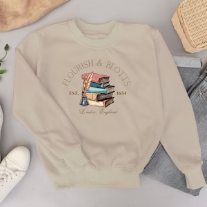 Flourish & Blotts Crewneck, Harry Fandom, Magical, Wizard Sweatshirt, Cottagecore, Bookish T-shirt, Wizarding World, HP, Booktok Merch
