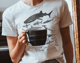 Camiseta Shark Species: Presente de Biologia Marinha, Camiseta com Gráfico Oceânico