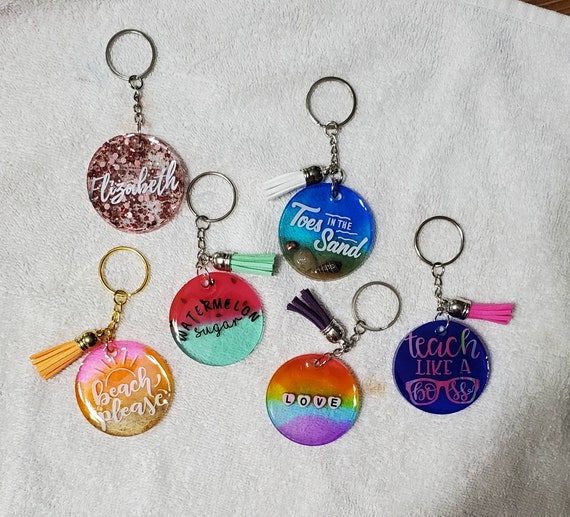 Custom Circle Keychains Personalized Circle Keychains Etsy