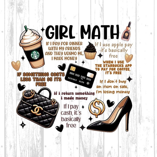 Girl Math png, Tiktok Trending, Girl Math sublimation, Hang On Let Me Girl Math This, starbucks png, sublimation design