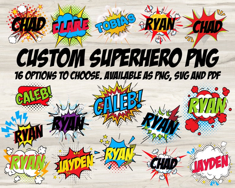 Custom Superhero Speech Bubble Svg Speech Bubble Svg Pop Art Etsy