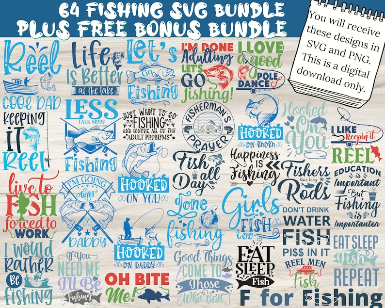 Fishing SVG Bundle Fish SVG Bass Fishing Svg Reel Cool Dad - Etsy