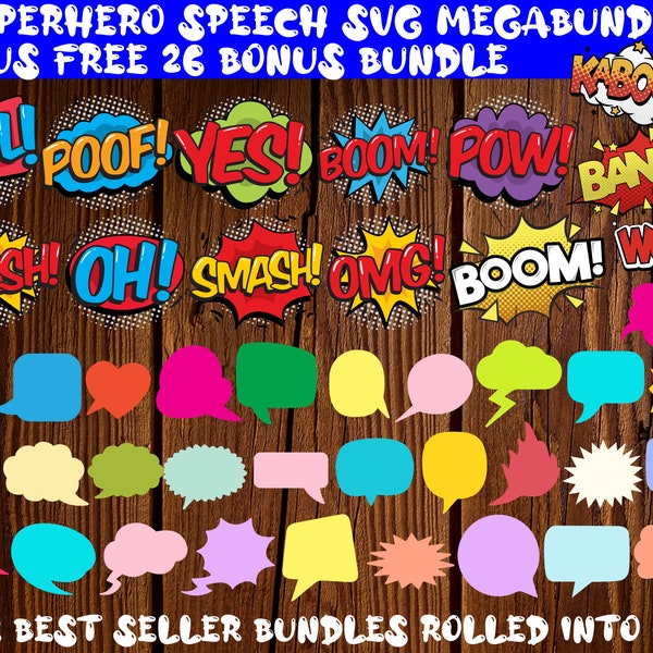 superhero speech bubble svg, speech bubble svg, pop art svg, superhero clipart,