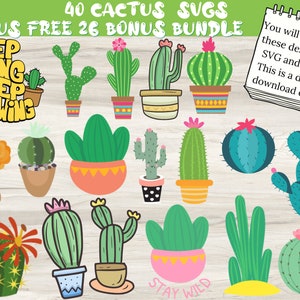 Cactus svg, cacus svg bundle, cactus png, cactus clipart, cactus cut file, cute cactus svg, cactus vector, cacti clipart, succulent svg