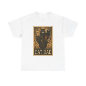 Cat Dad Heavy Cotton Tee: Funny Cat Lover Gift