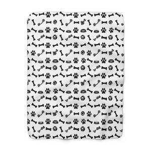 Cozy Dog Blanket, Sherpa Pet Blanket, Paw Bones Toy Print Blanket, Dog Lover Gift, Blanket for Puppy, Throw Blanket for Dog, Gotcha Day image 2